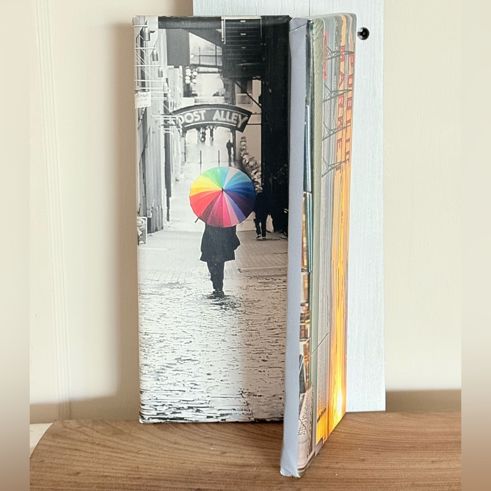 Seattle~Pikes Market Colorful Umbrella and Public Market Canvas Art Set/2 - Picture 9 of 10